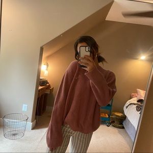 Mauve ribbed urban outfitters oversized sweater